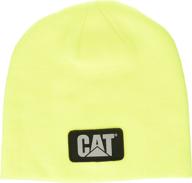 stay visible and warm with caterpillar men's hi-vis knit cap logo