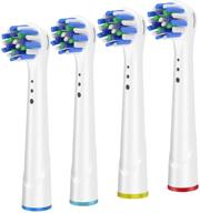 oral b electric toothbrush replacement brush heads - 4 pack cross action toothbrush head replacements compatible with braun/pro 9600/6000/7000 and more logo