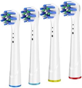 img 4 attached to Oral B Electric Toothbrush Replacement Brush Heads - 4 Pack Cross Action Toothbrush Head Replacements Compatible with Braun/Pro 9600/6000/7000 and More