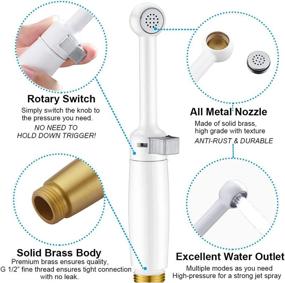 img 3 attached to 🚽 SonTiy Handheld Bidet Sprayer for Toilet – White Cloth Diaper Sprayer with Adjustable Pressure Control – Solid Brass Bathroom Jet Spray – Enhance Personal Hygiene