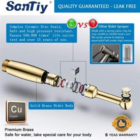 img 1 attached to 🚽 SonTiy Handheld Bidet Sprayer for Toilet – White Cloth Diaper Sprayer with Adjustable Pressure Control – Solid Brass Bathroom Jet Spray – Enhance Personal Hygiene