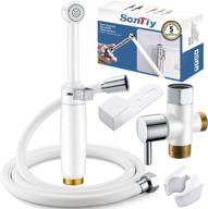 🚽 sontiy handheld bidet sprayer for toilet – white cloth diaper sprayer with adjustable pressure control – solid brass bathroom jet spray – enhance personal hygiene логотип