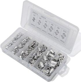 img 2 attached to 190PCS Boeray Metric Aluminum Alloy Flat Head Rivet Nut Insert Cap Rivet Nut Set, Alumium Rivnut Assortment Sizes M3 M4 M5 M6 M8 M10