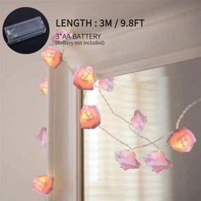 img 1 attached to 🌹 Pink LED Rose Flower String Lights: 14.7 ft Fairy Light Garland for Romantic Decor, Holiday, Wedding, Valentine's, Birthday, Christmas