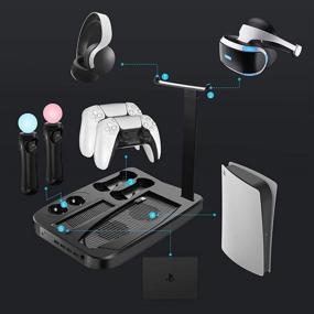 img 3 attached to 🎮 Ultimate Vertical Charging Stand for PS5 with Cooling Fan, Dual Controller Charge Station, P-Move Controller Charger, VR Converter, and Storage Stand