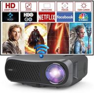 📽️ smart home theater lcd projector - dual 5g wifi, bluetooth, android os, 200 inch large display, native 1080p, support 4k screen mirroring, zoom - for laptop, pc, tv stick, dvd, ps4 - hdmi, usb logo