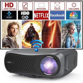 img 4 attached to 📽️ Smart Home Theater LCD Projector - Dual 5G WiFi, Bluetooth, Android OS, 200 Inch Large Display, Native 1080P, Support 4K Screen Mirroring, Zoom - for Laptop, PC, TV Stick, DVD, PS4 - HDMI, USB