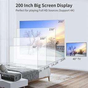 img 1 attached to 📽️ Smart Home Theater LCD Projector - Dual 5G WiFi, Bluetooth, Android OS, 200 Inch Large Display, Native 1080P, Support 4K Screen Mirroring, Zoom - for Laptop, PC, TV Stick, DVD, PS4 - HDMI, USB