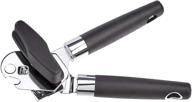 black soft-grip handle can opener by amazon basics logo