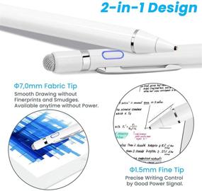 img 2 attached to EDIVIA Stylus Pen for Dell 2 in 1 Laptop - 1.5mm Ultra Fine Tip Digital Pencil, White