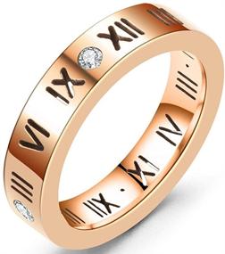 img 1 attached to 💍 Jude Jewelers 4mm Stainless Steel Roman Numerals Classic Wedding Band Promise Ring