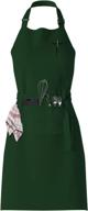 🎁 water and oil stain resistant funny aprons for men - adjustable bibs with 2 pockets, adjustable length waist tie - ideal for kitchen, cooking, bbq - perfect birthday, christmas, thanksgiving gift for husband, dad, mom, wife логотип