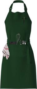 img 4 attached to 🎁 Water and Oil Stain Resistant Funny Aprons for Men - Adjustable Bibs with 2 Pockets, Adjustable Length Waist Tie - Ideal for Kitchen, Cooking, BBQ - Perfect Birthday, Christmas, Thanksgiving Gift for Husband, Dad, Mom, Wife