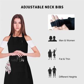 img 3 attached to 🎁 Water and Oil Stain Resistant Funny Aprons for Men - Adjustable Bibs with 2 Pockets, Adjustable Length Waist Tie - Ideal for Kitchen, Cooking, BBQ - Perfect Birthday, Christmas, Thanksgiving Gift for Husband, Dad, Mom, Wife