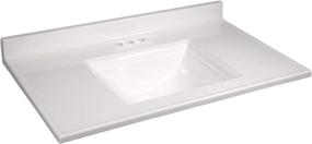 img 4 attached to 🛁 Camilla Cultured Marble Vanity Top, 37-Inch, Drip-Free Edge, Rectangular Bowl, Solid White - Design House 557645