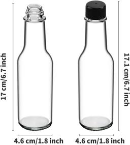 img 3 attached to 🌶️ TAOUNOA 21-Pack 5 OZ Hot Sauce Bottles for Kitchen - Woozy Glass Bottles with Screw Caps, Dripper Insert, Shrink Capsule, Funnel, Marker, and Labels