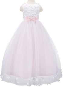 img 2 attached to 👗 Bow Wedding Bridesmaid Dresses - Dreamy Evening Attire for Girls' Clothing