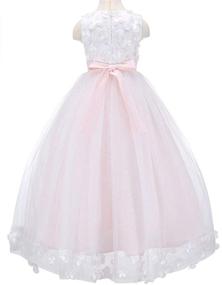 img 1 attached to 👗 Bow Wedding Bridesmaid Dresses - Dreamy Evening Attire for Girls' Clothing