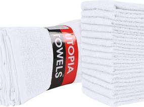 img 3 attached to 🛁 Premium Quality White Cotton Washcloths - Pack of 24 - 100% Ring-Spun Cotton, Highly Absorbent and Soft - Ideal Face Cloths and Fingertip Towels