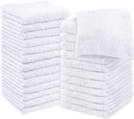 🛁 premium quality white cotton washcloths - pack of 24 - 100% ring-spun cotton, highly absorbent and soft - ideal face cloths and fingertip towels logo