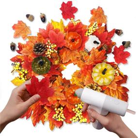 img 1 attached to 🎃 120Pcs Artificial Fall Thanksgiving Pumpkins Home Decorations - 10 Pumpkin, 60 Maple Leaves, 15 Pinecone, 30 Acorns, 5 Berry, Vegetable Decoration for Fall Thanksgiving Halloween Table Decor