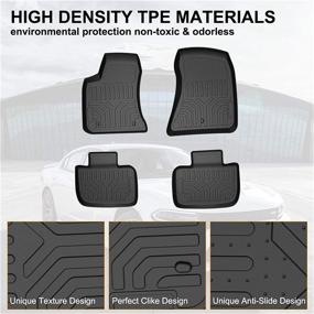 img 2 attached to 🔥 All-Weather KIWI MASTER Floor Mats for 2011-2021 Dodge Charger RWD / Chrysler 300 RWD: Convenient Accessories for Ultimate Protection - Front & 2nd 2 Row Seat TPE Slush Liner in Black