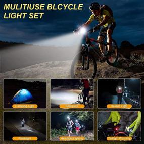 img 1 attached to 🚲 USB Rechargeable Bike Lights - BSTiltion 4 LEDs, Waterproof Bicycle Lights Set for Front and Back, 5000mAh Bike Headlight and Tail Light, Easy Mounting, 7 Light Modes - LED Cycling Accessories