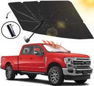 🌞 ultimate car windshield sun shade umbrella: foldable, portable & uv protective (57''x 31'') logo