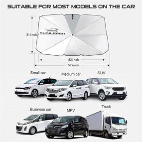 img 1 attached to 🌞 Ultimate Car Windshield Sun Shade Umbrella: Foldable, Portable & UV Protective (57''x 31'')