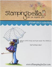 img 1 attached to ☂️ Emily & Ryan Under The Umbrella Stamp by Stamping Bella - 6.5 x 4.5" Cling Rubber Stamp