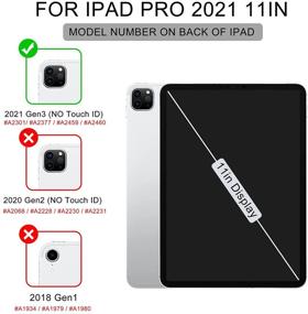 img 3 attached to Чехол для iPad Pro 11 дюймов 2021 года от Tuosake с держателем для Apple Pencil - тонкий легкий чехол-книжка с тройным стендом | мягкая задняя крышка из TPU | автоматический режим сна/будения | зарядка Apple Pencil | умный чехол для iPad Pro 11 3-го поколения (черный).