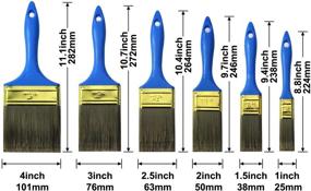 img 3 attached to 🖌️ 10-Piece Heavy Duty Paint Brush Set (4-Inch, 3-Inch, 2-Inch, 2.5-Inch, 1-Inch, 1.5-Inch) - Professional Painters Tools for Painting Projects