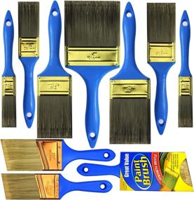 img 4 attached to 🖌️ 10-Piece Heavy Duty Paint Brush Set (4-Inch, 3-Inch, 2-Inch, 2.5-Inch, 1-Inch, 1.5-Inch) - Professional Painters Tools for Painting Projects