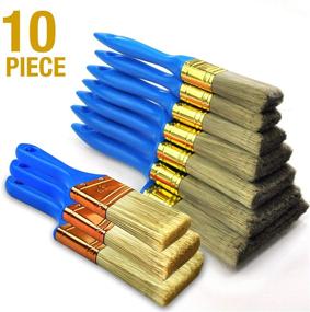 img 1 attached to 🖌️ 10-Piece Heavy Duty Paint Brush Set (4-Inch, 3-Inch, 2-Inch, 2.5-Inch, 1-Inch, 1.5-Inch) - Professional Painters Tools for Painting Projects
