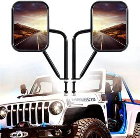 img 4 attached to 🔍 Enhanced Door Off Mirrors for Jeep Wrangler CJ YJ TJ JK JL & Unlimited - Anti-Shake, Wider View Jeep JK Automotive Exterior Mirrors