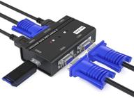 efficient 2 port usb vga kvm switch for sharing one monitor, keyboard, mouse, and usb speaker between 2 computers - mt-viki logo