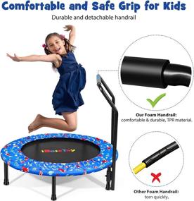 img 3 attached to Ultimate Fun and Safety: Toddler Trampoline - Foldable Mini Trampoline with Handle and Safety Cover - Perfect for Play, Exercise, and Jumping Indoors and Outdoors!