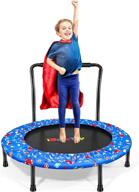 ultimate fun and safety: toddler trampoline - foldable mini trampoline with handle and safety cover - perfect for play, exercise, and jumping indoors and outdoors! logo