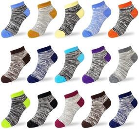 img 4 attached to 🧦 Comfortable and Durable 15 Pairs Kids Low Cut Socks for Active Boys and Girls