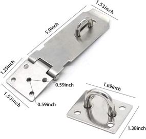 img 3 attached to 🔒 Secure Your Door with 5 Inch Stainless Steel Safety Packlock Clasp Hasp Locks - 2 Pack (5inch)