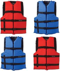 img 1 attached to 👕 4-Pack Onyx Adult Universal Life Vest - Red/Blue, 30-52-Inch Chest, 90-Pounds+, Universal Fit
