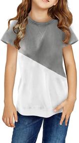 img 2 attached to Colorblock T-shirts for Girls - Asvivid Elegant Children's Clothing for Tops, Tees & Blouses