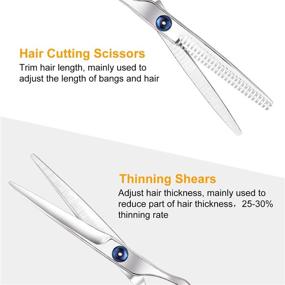 img 2 attached to 🔪 TUPARKA 12-Piece Professional Hair Cutting Scissors Kit - Hairdressing Scissors Set with Thinning Shears, Comb, Cape, Clips - Barber Hair Cutting Scissors for Layering, Cutting, Hairdressing