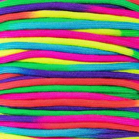 img 3 attached to 🌈 Colorful Rainbow Cord Tie Dye Style Type III 7 Strand 550 Paracord by PARACORD PLANET – 10, 25, 50, and 100 Feet Available