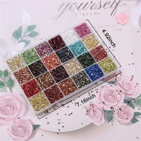 img 1 attached to 🎨 Resin Crushed Glass Glitter - 24 Color Metallic Chip Sprinkles for Nail Art, Painting, Geode, Vase Filler, Jewelry Making & Crafts