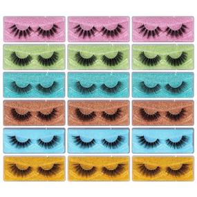 img 4 attached to 🌟 Get 18 Pairs of Mavphnee's Fluffy Wispy Faux Mink Lashes for a natural 3D look!