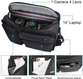 img 2 attached to 🎒 Рюкзак для камеры CADeN: зеркальная/беззеркальная DSLR/SLR, отделение для ноутбука, держатель штатива, дождевой чехол - совместим с камерами Sony Canon Nikon и аксессуарами для объективов.