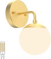 🌍 светильник tipace mid century modern gold globe wall sconce - 1 светильник для ресторана, гостиной, у кровати, на лестнице, над зеркалом в ванной комнате - в комплекте 3000k лампы g9 логотип