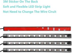 img 2 attached to 🚗 4pcs 48 светодиодных полос с музыкальной подсветкой для автомобиля - создание улучшенной атмосферы салона автомобиля, USB подсветка для автомобиля, телевизора дома с функцией активации под звук, беспроводное дистанционное управление и интеллектуальный USB порт