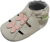 sayoyo leather moccasins for boys: flower embellished shoes for infants and toddlers logo